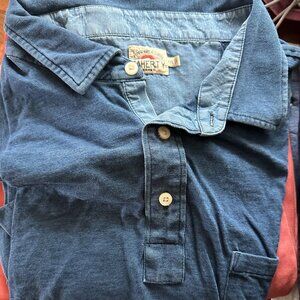 Faherty Brand Men's Polo, denim color (soft fabric) size XXL